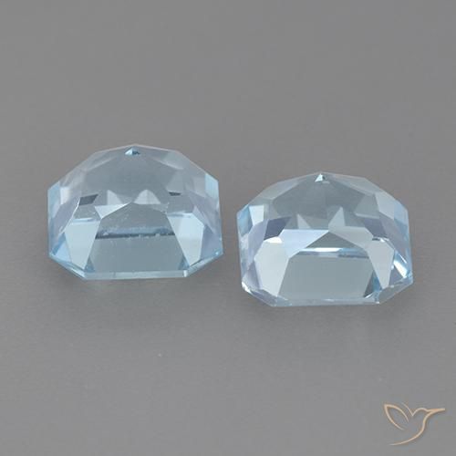 Gemas de Topacio Azul Suizo natural de 6.60 ct, Corte Octágono / Esmeralda, VVS