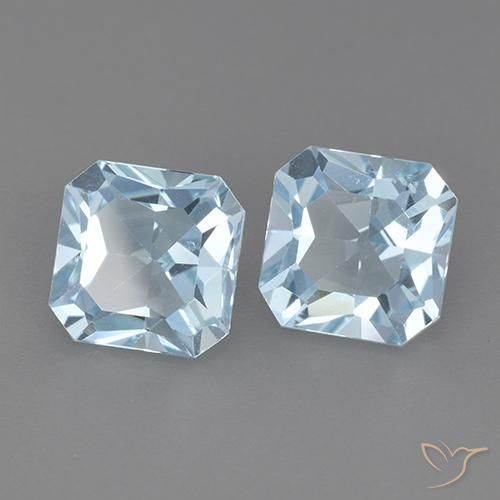 Gemas de Topacio Azul Suizo natural de 6.06 ct, Corte Octágono / Esmeralda, VVS