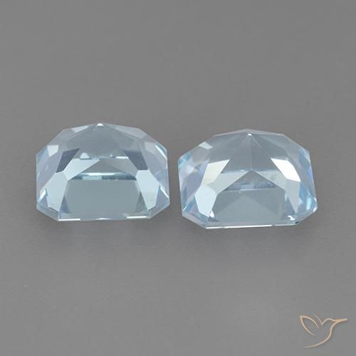 Gemas de Topacio Azul Suizo natural de 6.06 ct, Corte Octágono / Esmeralda, VVS