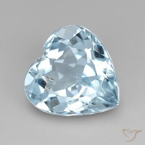 4.34ct Natural Azul Cielo Topacio, Corazón, VVS-VS
