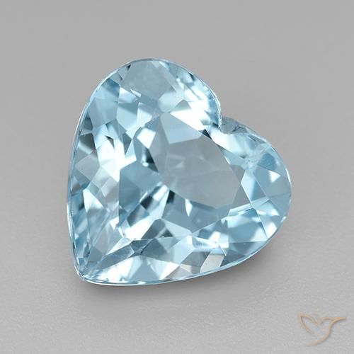 Topacio Azul Cielo natural de 4.06 ct, Corazón, VVS-VS