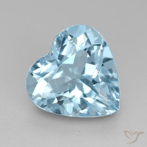 3.84ct Natural Azul Cielo Topacio, Corazón, VVS-VS