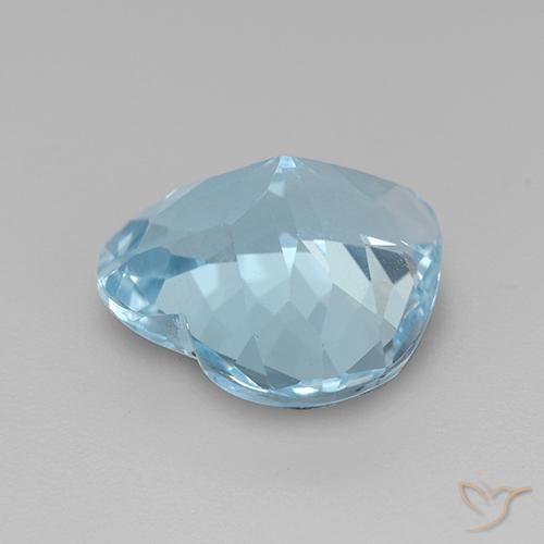 Topacio Azul Cielo natural de 3.84 ct, Corazón, VVS-VS