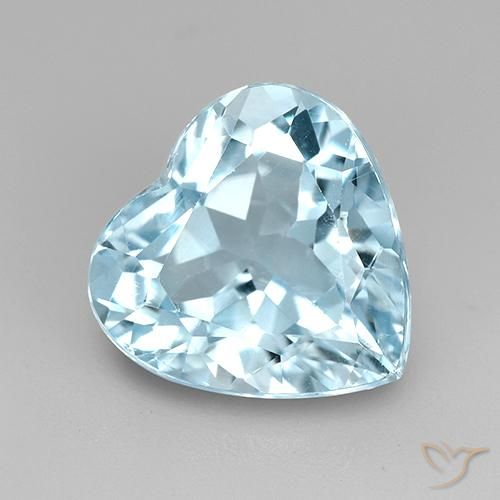 4.28ct Natural Azul Cielo Topacio, Corazón, VVS-VS