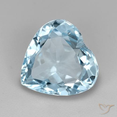 Topacio Azul Cielo natural de 3.81 ct, Corazón, VVS-VS