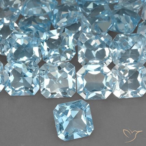Topacio Azul Cielo natural de 3.04 ct, Corte Octágono / Esmeralda, VVS-VS
