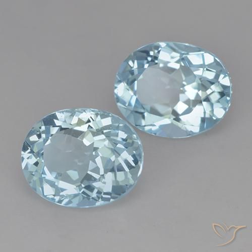 Gemas de Topacio Azul Cielo natural de 6.84 ct, Ovalada, VVS-VS