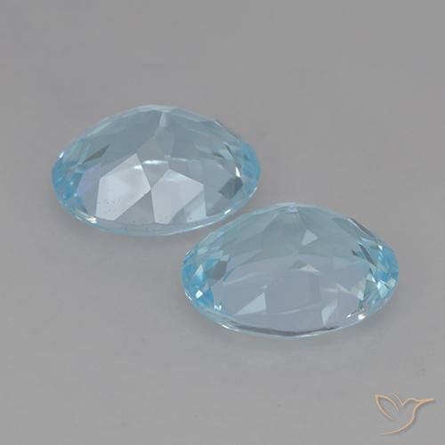 Gemas de Topacio Azul Cielo natural de 6.84 ct, Ovalada, VVS-VS