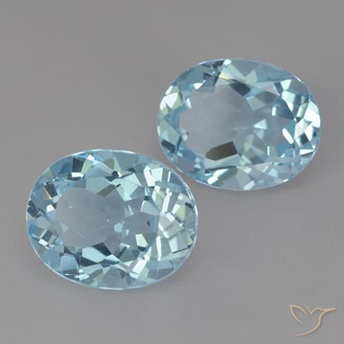 Gemas de Topacio Azul Cielo natural de 6.56 ct, Ovalada, VVS-VS