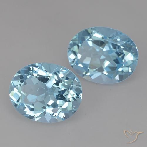 Gemas de Topacio Azul Cielo natural de 6.70 ct, Ovalada, VVS