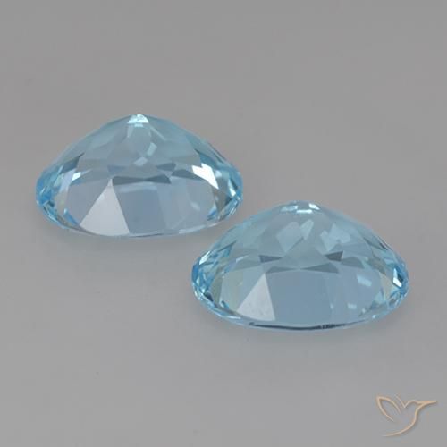 Gemas de Topacio Azul Cielo natural de 6.70 ct, Ovalada, VVS