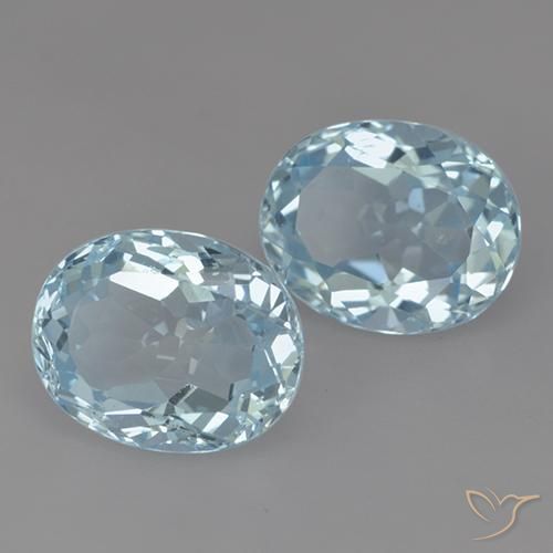Gemas de Topacio Azul Cielo natural de 7.34 ct, Ovalada, VVS-VS
