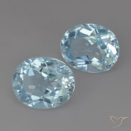 Gemas de Topacio Azul Cielo natural de 6.67 ct, Ovalada, VVS