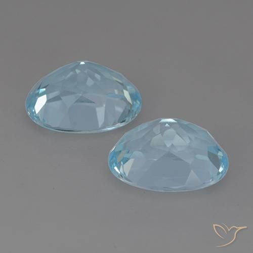 Gemas de Topacio Azul Cielo natural de 6.67 ct, Ovalada, VVS