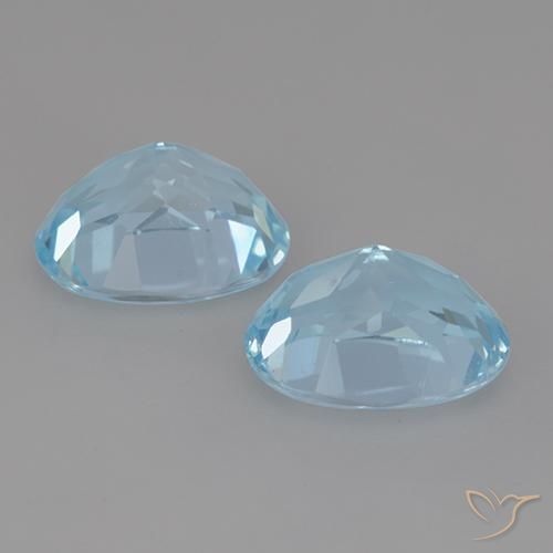 Gemas de Topacio Azul Cielo natural de 6.89 ct, Ovalada, VVS-VS