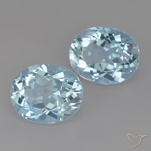 Gemas de Topacio Azul Cielo natural de 7.13 ct, Ovalada, VVS