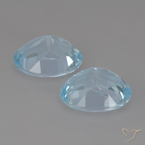 Gemas de Topacio Azul Cielo natural de 6.99 ct, Ovalada, VVS