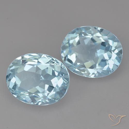 Gemas de Topacio Azul Cielo natural de 6.64 ct, Ovalada, VVS-VS