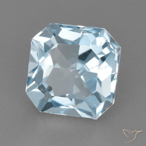 Topacio Azul Cielo natural de 3.27 ct, Corte Octágono / Esmeralda, VVS-VS