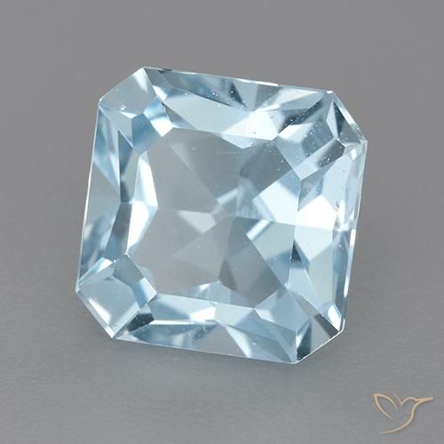 Topacio Azul Cielo natural de 3.29 ct, Corte Octágono / Esmeralda, VVS-VS
