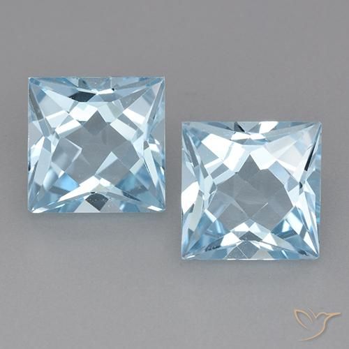 6.31ctw Natural Azul Cielo Topacio, Cuadrado, VVS-VS