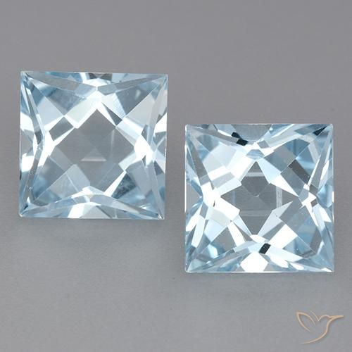 6.22ctw Natural Azul Cielo Topacio, Cuadrado, VVS