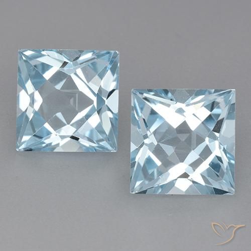 5.92ctw Natural Azul Cielo Topacio, Cuadrado, VVS-VS