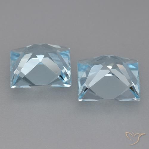 Gemas de Topacio Azul Cielo natural de 5.92 ct, Cuadrado, VVS-VS