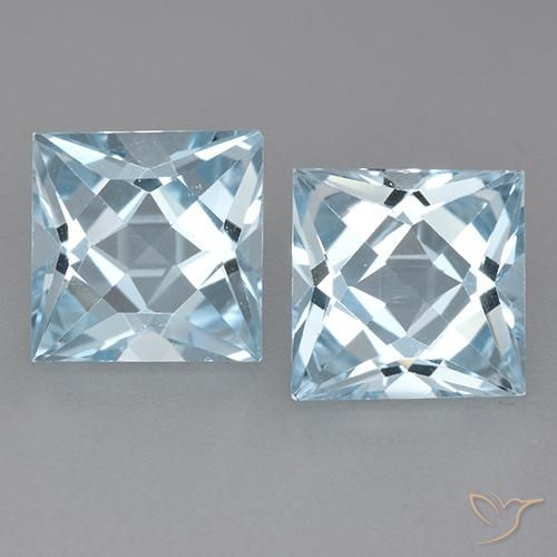 6.29ctw Natural Azul Cielo Topacio, Cuadrado, VVS-VS