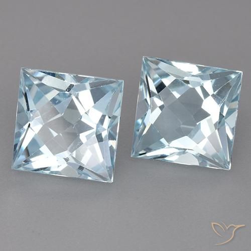 Gemas de Topacio Azul Cielo natural de 6.20 ct, Cuadrado, VVS