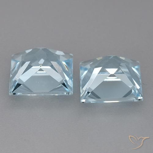 Gemas de Topacio Azul Cielo natural de 6.20 ct, Cuadrado, VVS