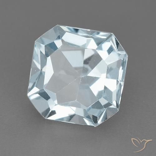 Topacio Azul Cielo natural de 3.14 ct, Corte Octágono / Esmeralda, VVS
