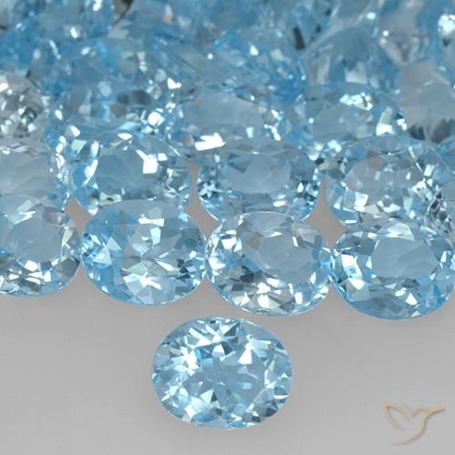 3.38ct Natural Azul Cielo Topacio, Ovalada, VVS-VS