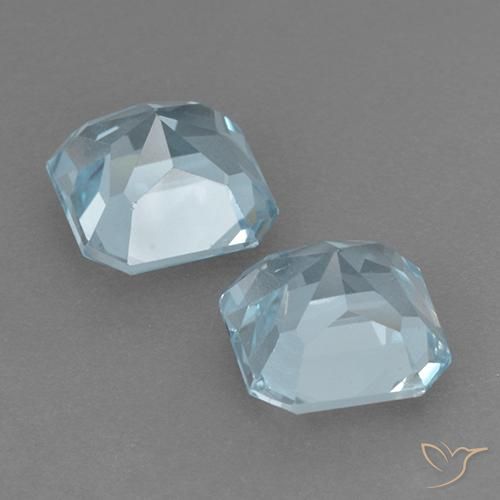 Gemas de Topacio Azul Cielo natural de 6.29 ct, Corte Octágono / Esmeralda, VVS-VS