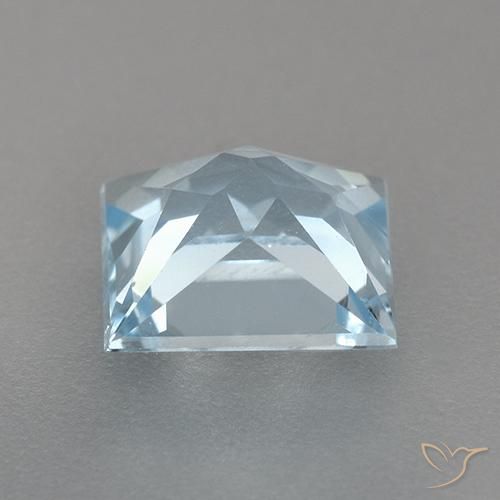Topacio azul natural de 2,89 ct, cuadrado, VVS-VS