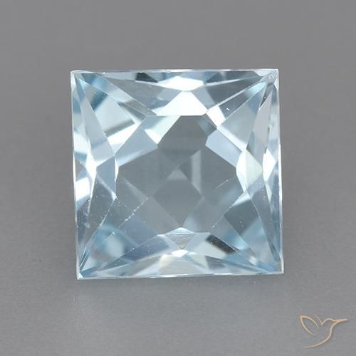2.81ct Natural Azul Cielo Topacio, Cuadrado, VVS-VS