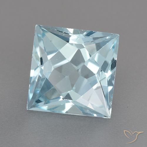 Topacio Azul Cielo natural de 3.18 ct, Cuadrado, VVS-VS