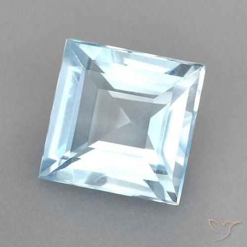 2.55ct Natural Azul Cielo Topacio, Cuadrado, VVS