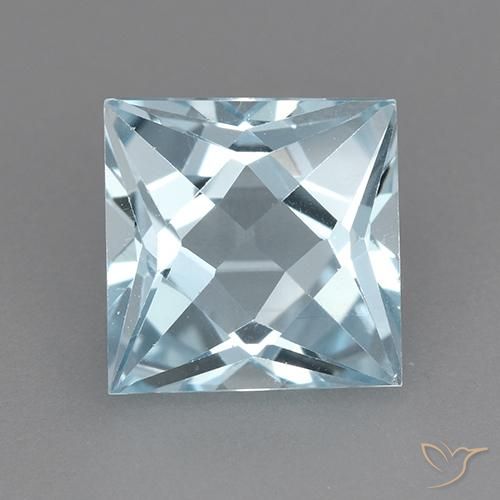 3.23ct Natural Azul Cielo Topacio, Cuadrado, VVS