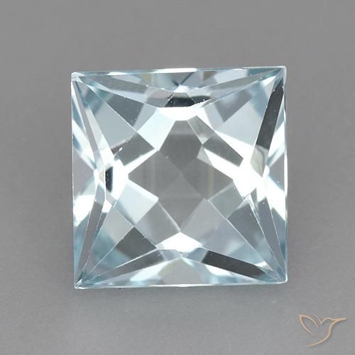3.15ct Natural Azul Cielo Topacio, Cuadrado, VVS