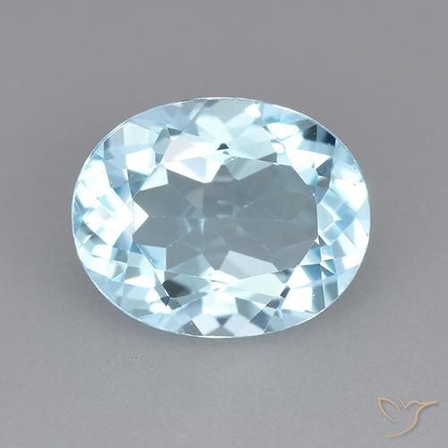 Topacio Azul Cielo natural de 3.12 ct, Corte Óvalo, VVS