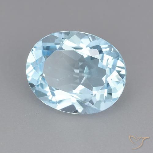Topacio Azul Cielo natural de 3.12 ct, Corte Óvalo, VVS