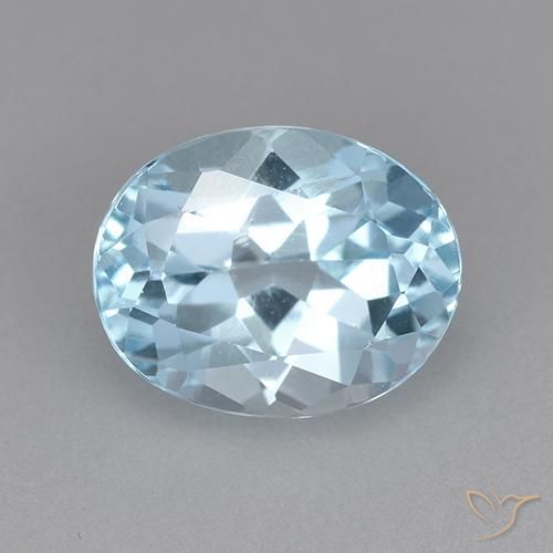 3.44ct Natural Azul Cielo Topacio, Ovalada, VVS-VS