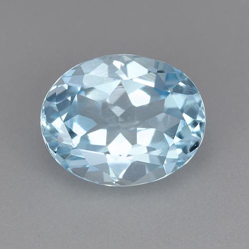 Topacio azul natural de 3,19 ct, corte óvalo, VVS