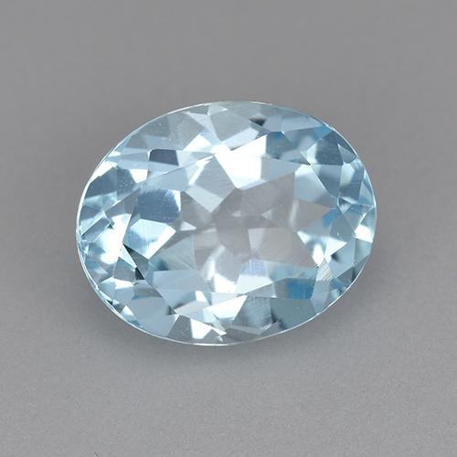 Topacio azul natural de 3,19 ct, corte óvalo, VVS