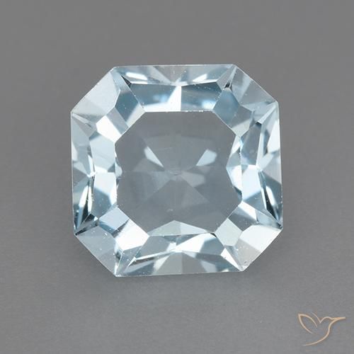 Topacio Azul Cielo natural de 3.13 ct, corte esmeralda, VVS