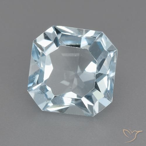 Topacio Azul Cielo natural de 3.13 ct, corte esmeralda, VVS