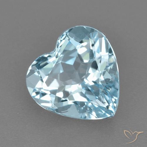 Topacio Azul Cielo natural de 3.98 ct, Corazón, VVS-VS