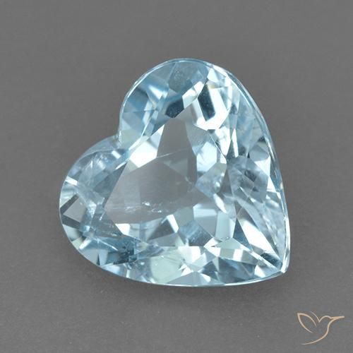 Topacio Azul Cielo natural de 4.47 ct, Corazón, VVS-VS