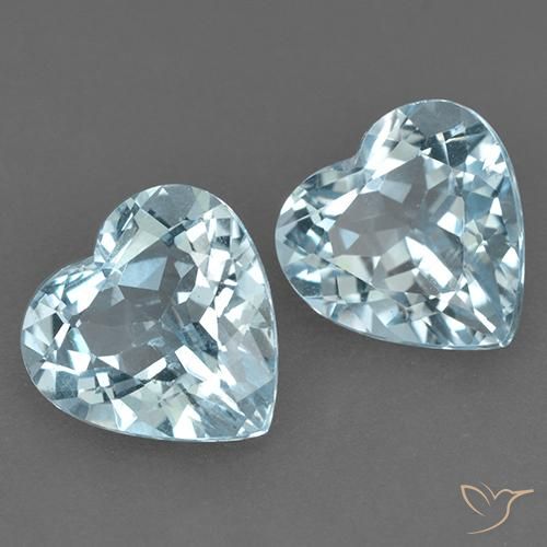 Gemas de Topacio Azul Cielo natural de 8.26 ct, Corazón, VVS-VS